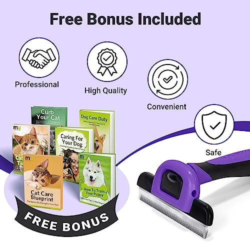 Image of MIU COLOR Pet Grooming Brush, Deshedding Tool for Dogs & Cats, Purple