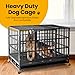 Oranland 48 inch Heavy Duty Indestructible Dog Crate,2025 New Upgraded Reinforced Baseplate for Large Dogs,XL Dog Crate for High Anxiety Dogs/Max Load Capacity 250lbs/Double Door with Wheels