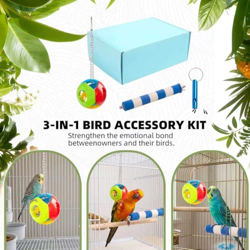 Image of Bird Perch for Cage, 3 Pcs, Parrot Perch for Conure, Cockatiel & Parrot