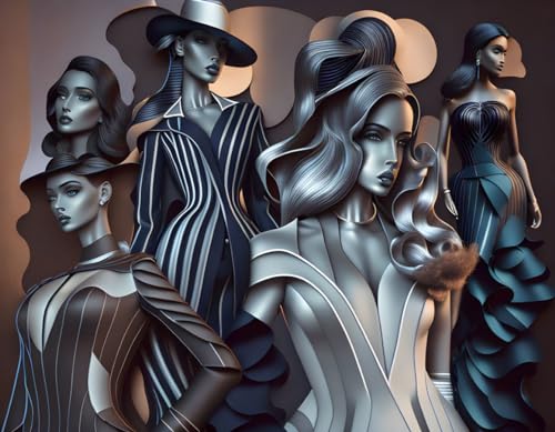 Peinture sur toile abstraite Belle Ligne Girl pour salon moderne