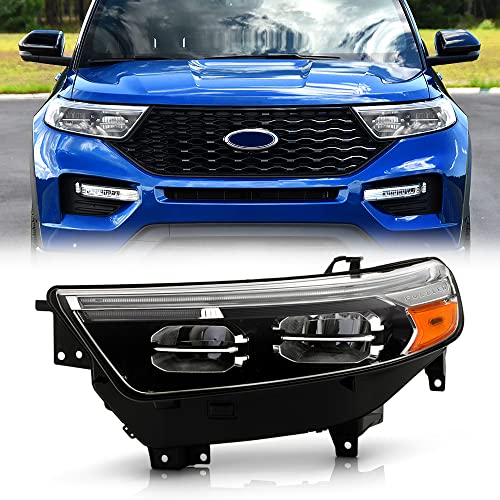 ACANII - For 2020-2021 Ford Explorer XLT/Limited Factory Style Full LED Headlight Headlamp Driver Side (LB5Z13008BC)