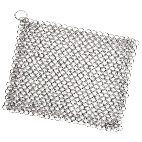 LIXSAZSE El limpiador Chainmails ofrece un rendimiento excepcional en manchas difíciles en sartenes de hierro fundido y artículos de cocina. Limpiador, pequeño