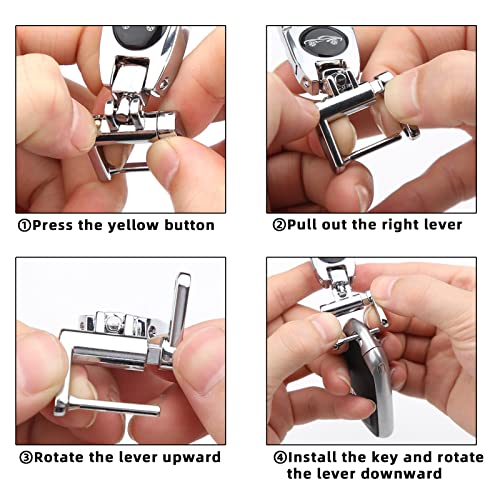 Image of Metal Car Fob Keychain,Heavy Duty Key Chain with 2 Detachable Key Rings,Key Holder Clip for Keychains Accessories Men And Women
