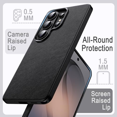 JETech Vegan Leather Case for Samsung Galaxy S26 Ultra, Black - image 6