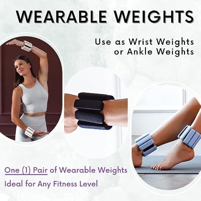 Polyfit Wrist & Ankle Weights - 1 Pair - Wearable Ankle Weights for Women and Men - Wearable Bracelet for Exercise, Yoga, Walking, Running, Dance, Barre, Pilates, Cardio, Aerobics