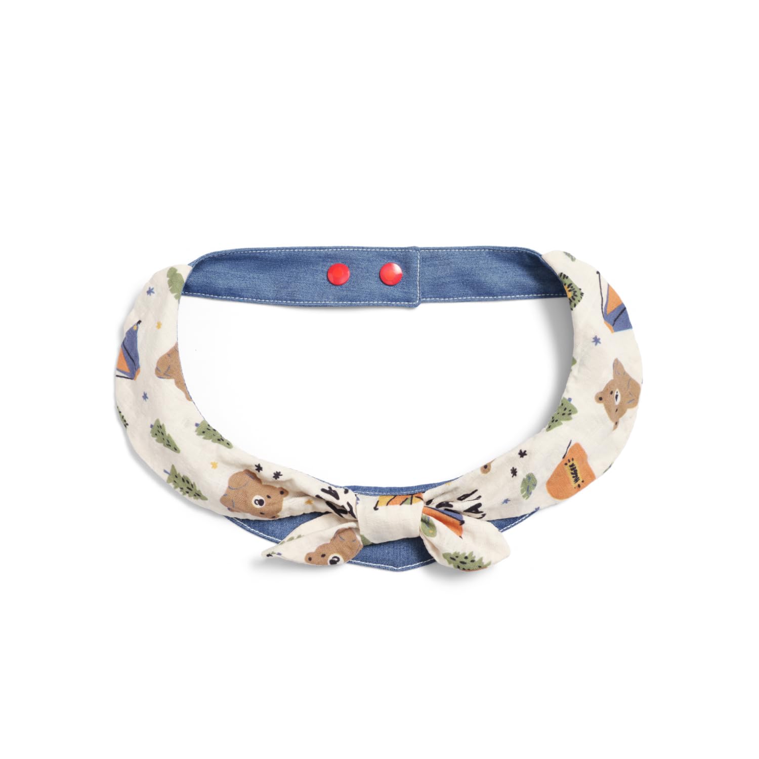 KATA Friends Outfits Bib Series (Beige with Bear Print & Denim Bottom)