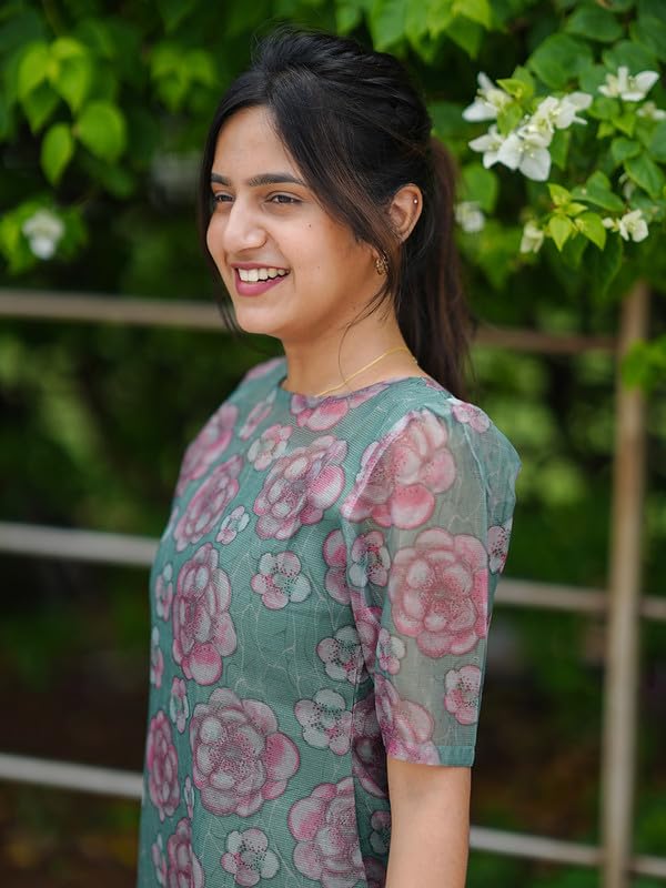 Image of Sun Fashion And Lifestyle Women's Chanderi Stitched Printed Kurti