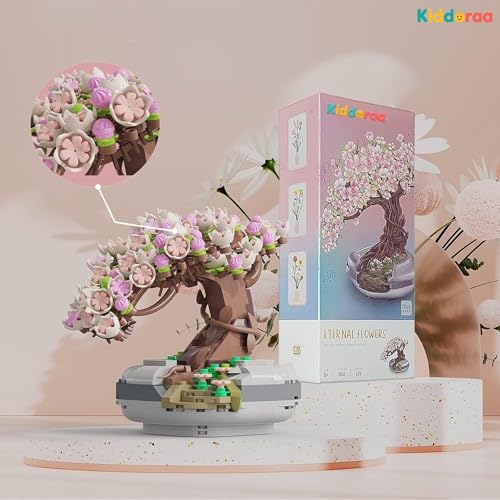 Image of Kawaii Sakura Bonsai Tree Building Blocks Set, 426+ PCS Cherry Blossom Treehouse Mini Brick Botanical Collection for Teens & Adults 14+ | Cute Anime Desk Decor | 1 Year Manufacturing Warranty