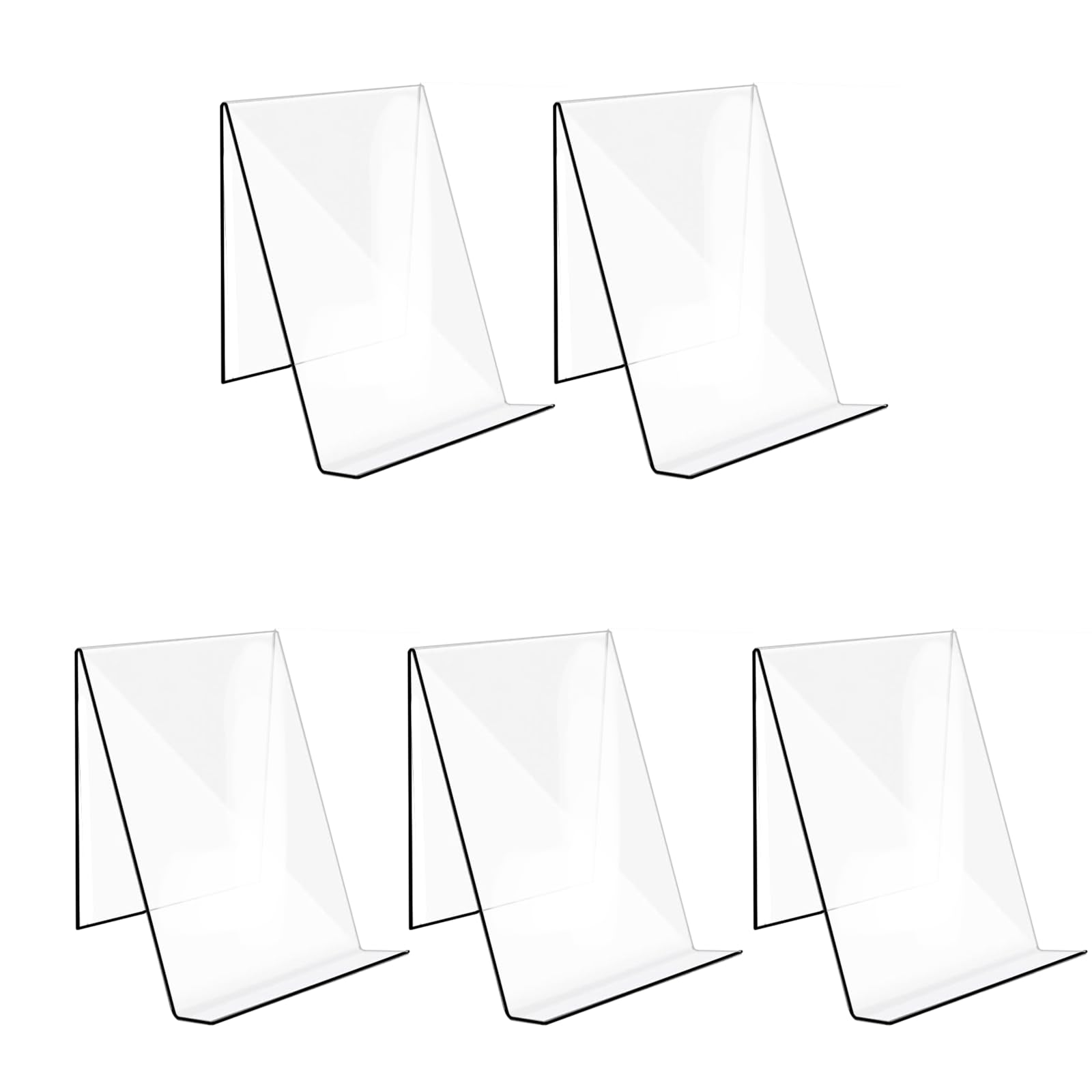 estantería acrílica de 5 Piezas, Hyacinthy sujeta Libros Transparente Soporte Plano de plástico para Mostrar Libros, Tarjetas, álbumes de Fotos, Libros de música, menús, folletos, Cuadernos