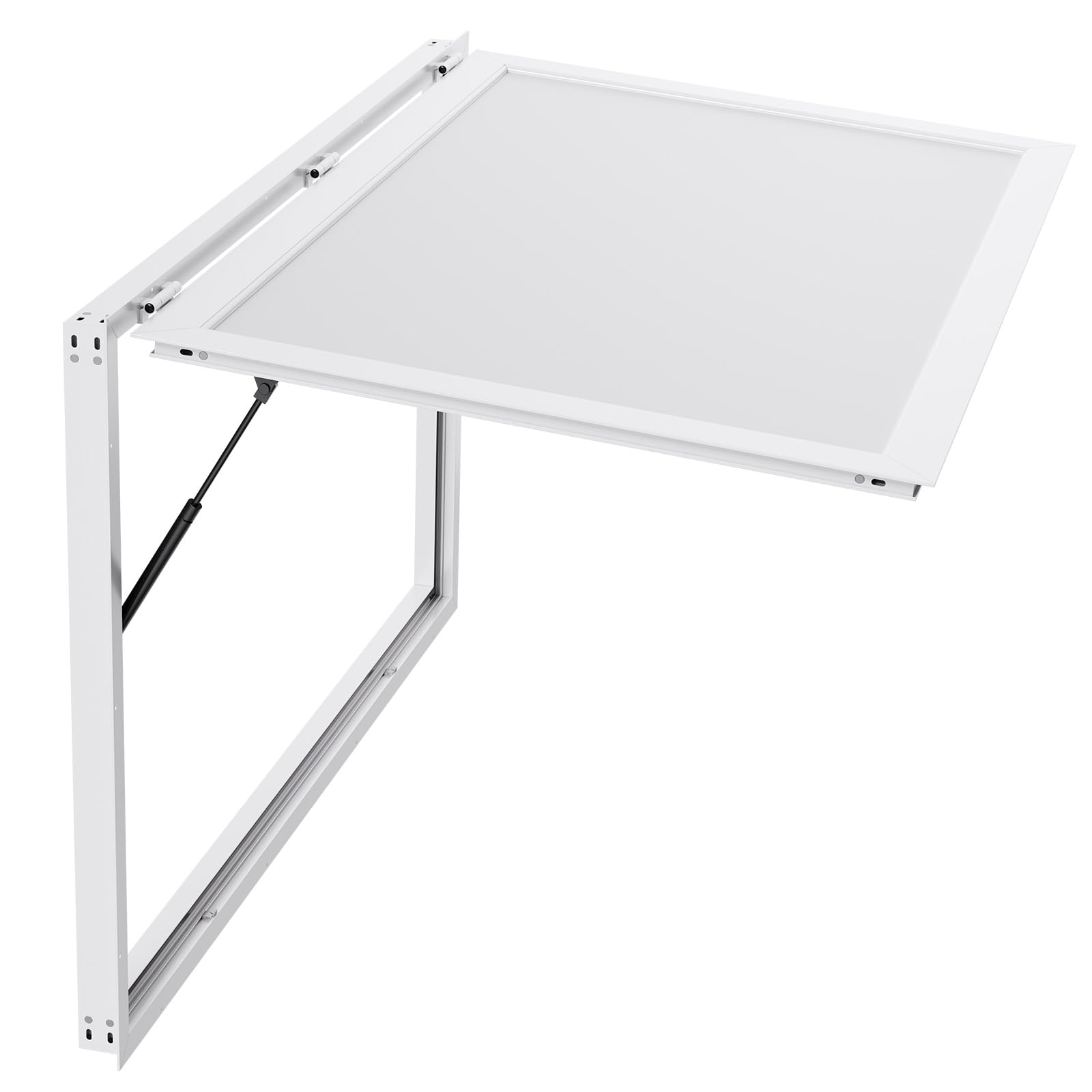 VEVOR Fenêtre de Concession pour Camion Restaurant 152,4x91,5 cm, Fenêtre de Service pour Stand de Vente, Cadre en Alliage d'Aluminium, sans Verre, avec Porte à Auvent et Crochet de Traction