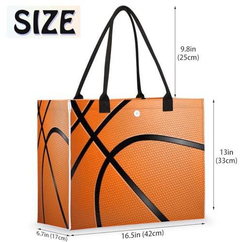 Sports Basketball Yellow Tote Bag for Women Large Beach Bag Reusable Grocery Bags Tote Bag for Work Shopping Travel Beach2