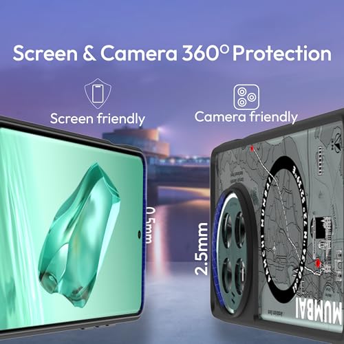 Image of KAPAVER Mag-X Back Cover Case Compatible with OnePlus 12 5G (PC+TPU) (GPS Mumbai), Black