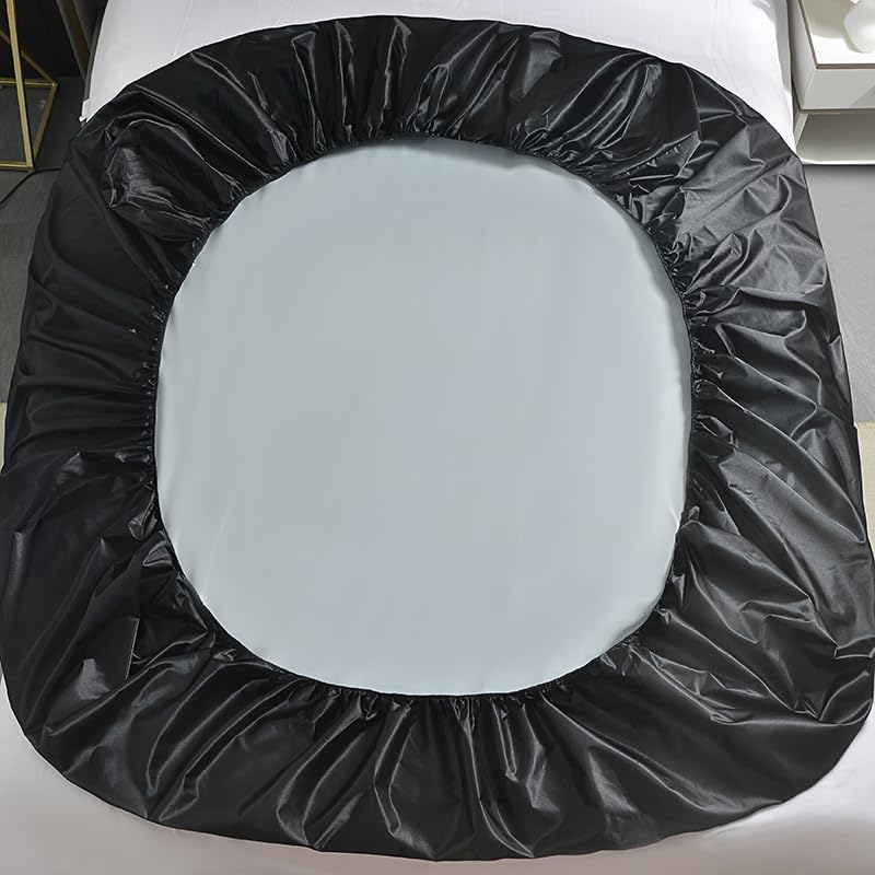 Funda de Colchón Impermeable Sábana Ajustable Impermeable con Banda elástica, Color Negro, Dorado y Blanco, Antideslizante(Golden,120x200x25cm)