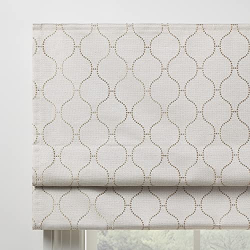Eclipse Darien Insulating Blackout Cordless Lined Window Roman Shade For Living Room, 39 In X 64 In, Linen #TOP4