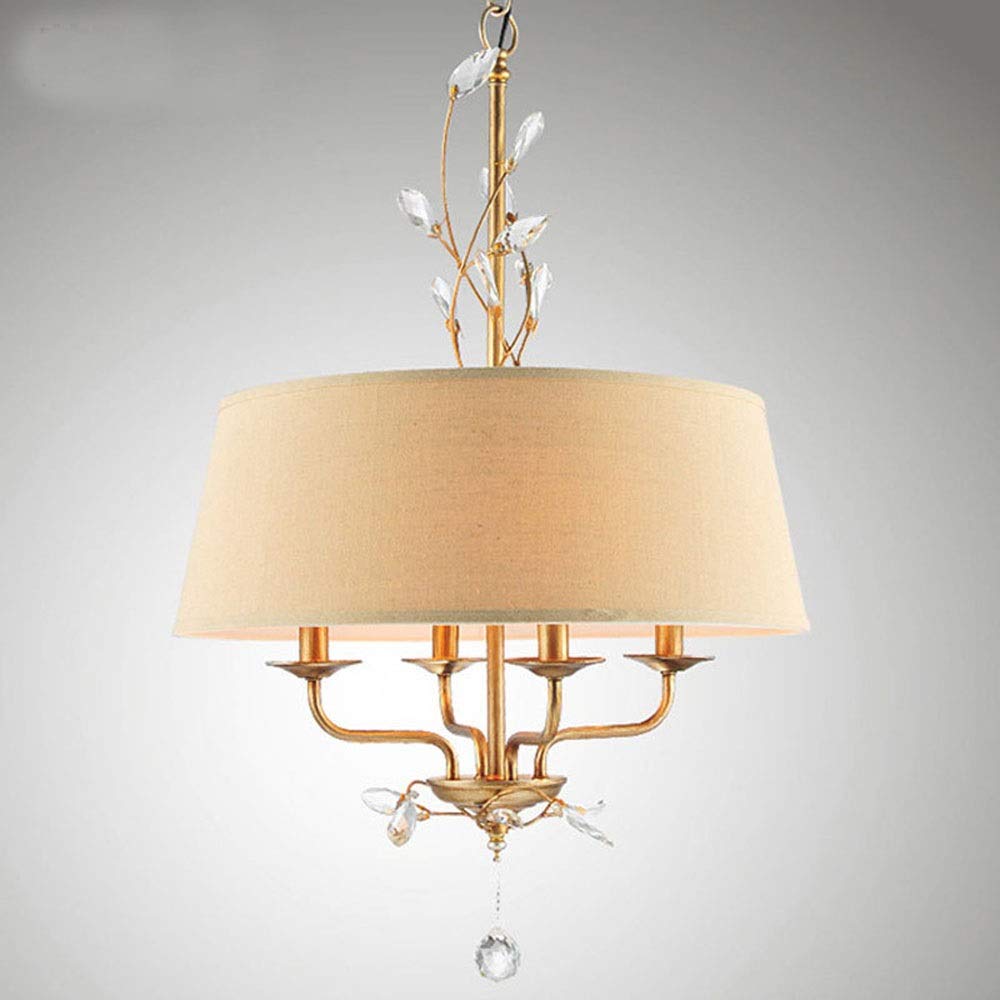 Lowering the lantern A chandelier American Crystal LED Adjustable Height Nordic Cloth Garden Bedroom/Restaurant Retro Iron Chandelier Lighting Color 5W 56cm (width) / 108cm (high) lowering the lante