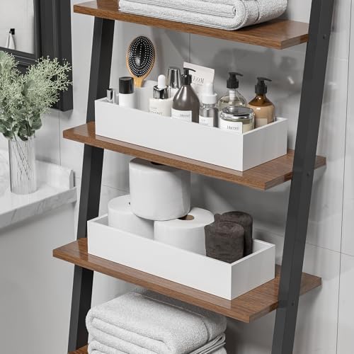 Image of ZHWS Toilet Paper Basket, Bathroom Basket, Toilet Tank Tray for Storage Toiletries, Back of Toilet Organizer, Bathroom Vanity Tray for Makeup, Decorative Tray, Toilet Tank Basket 15 inch x 6 inch x 3 White