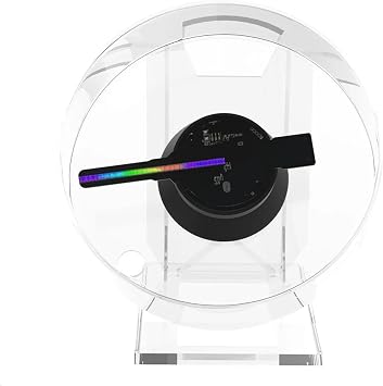 3D Hologram Projector Fan, LED Sign Mini Desktop Holographic Player Support Picture Video Shop Bar Party Advertising Display Light Wide Application