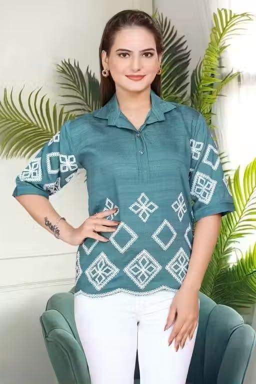 Image of Women Solid Print Rayon Blend Above Knee Dress, Short Sleeve Western Dress|K,Western Dress Mlt clr|,1