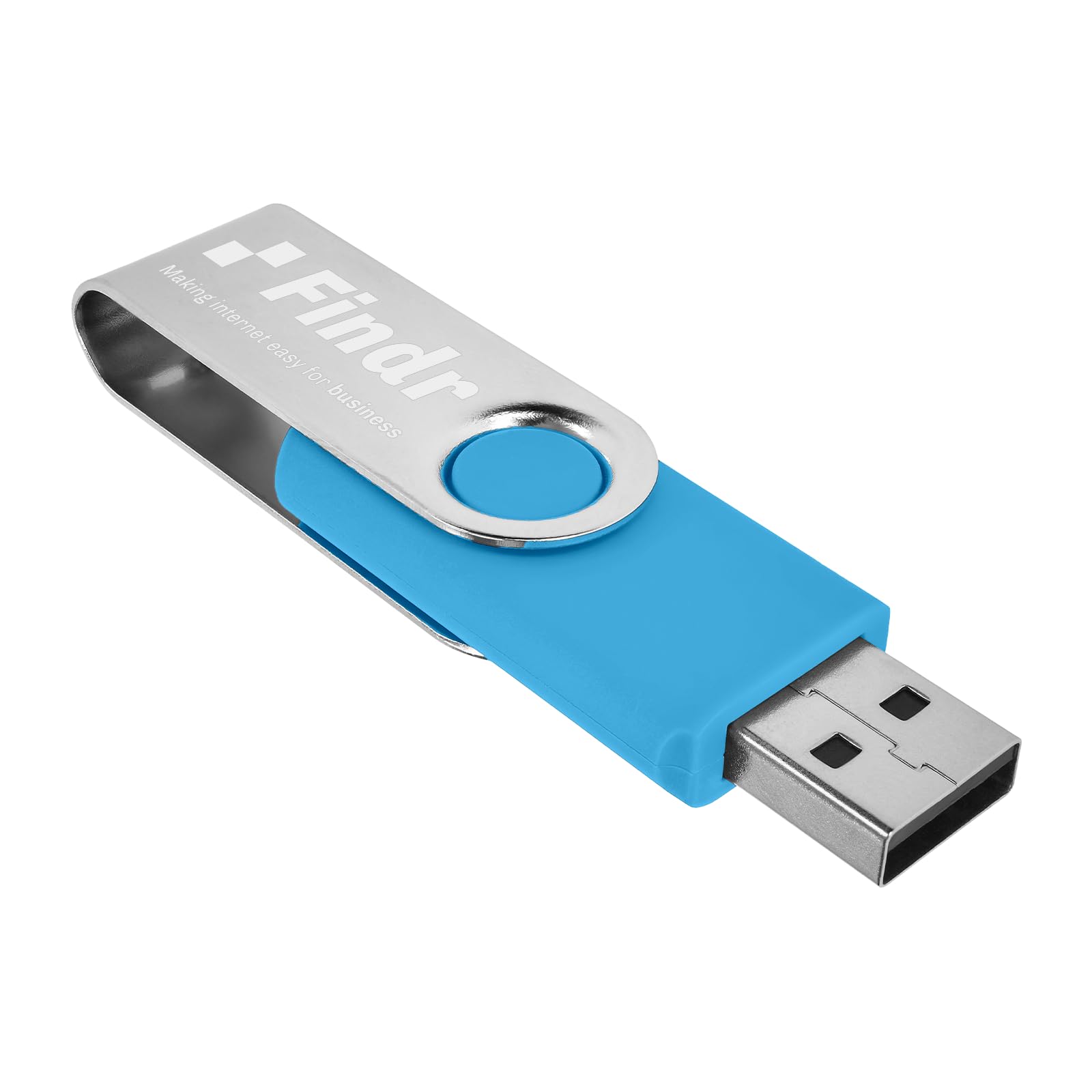 Zestaw 50 niestandardowych pendrive'ów USB 32 GB USB 2.0, spersonalizowane pendrive z logo do biznesu, wydarzeń, drukowania tekstu lub obrazu, niestandardowe karty pamięci JBOS - błękitne