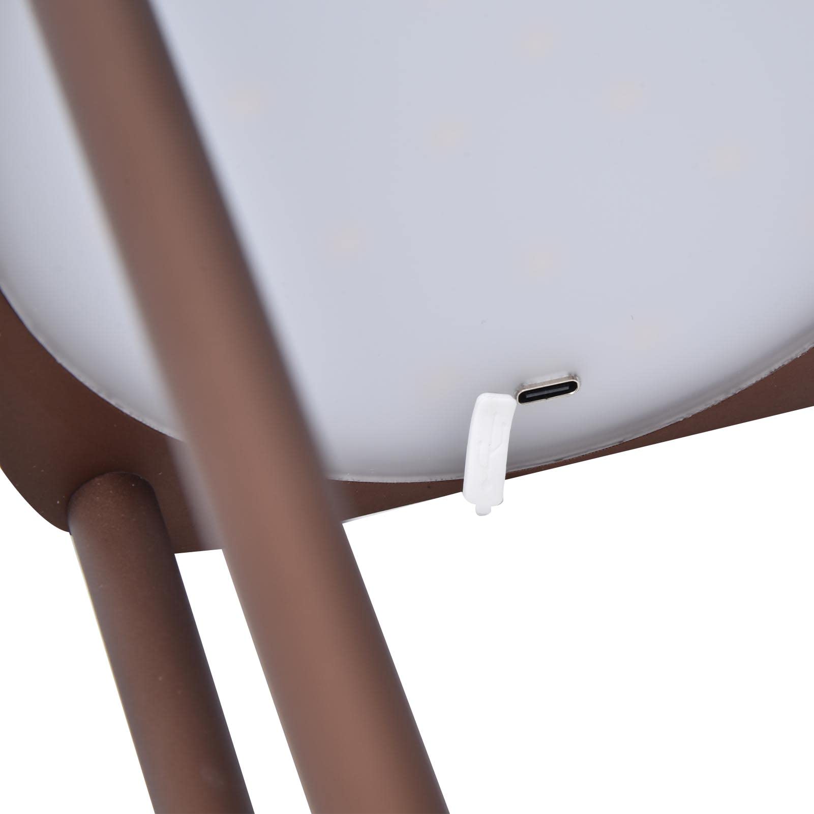 Generic Lampada Lanterna da Campeggio a LED, Tipo C Ricaricabile a 2 Livelli con Dimmerabile Luce in Metallo con 25 Perline, Interruttore Superiore IP54 Protezione Atmosferica (BROWN)