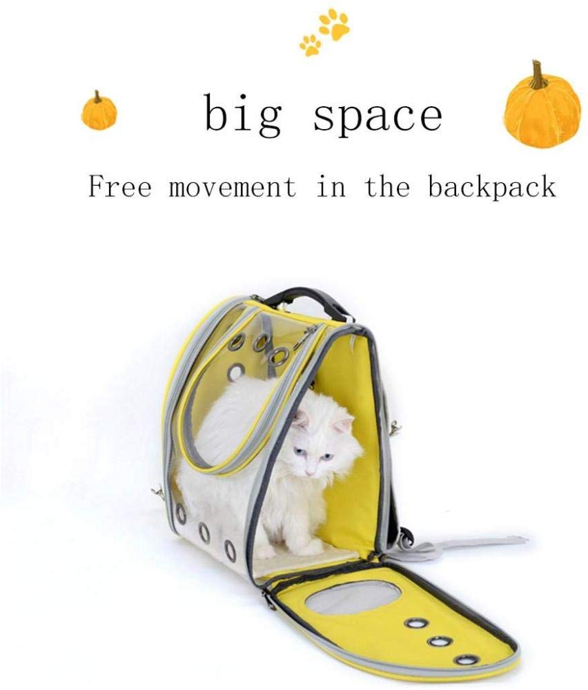 Espacio Panorámico Mochila para Animales Transparente Mochila para Perros Gato Mochila Móvil Viaje para Gatos Gorras para Animales Pequeños Mochila De Viaje Transpirable Portátil Pequeña