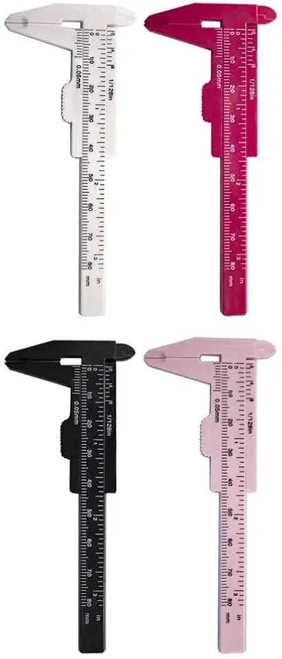 Kit com 4 Paquímetros para Design de Sobrancelhas, Profissional, Medidas