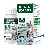 lvermect Dewormer Liquid for Dogs and Cats, Digestive Cleanser Treatment, Broad Spectrum for All Wormer, Hookworms, Lung Worms, Pin Worms, Round Worms
