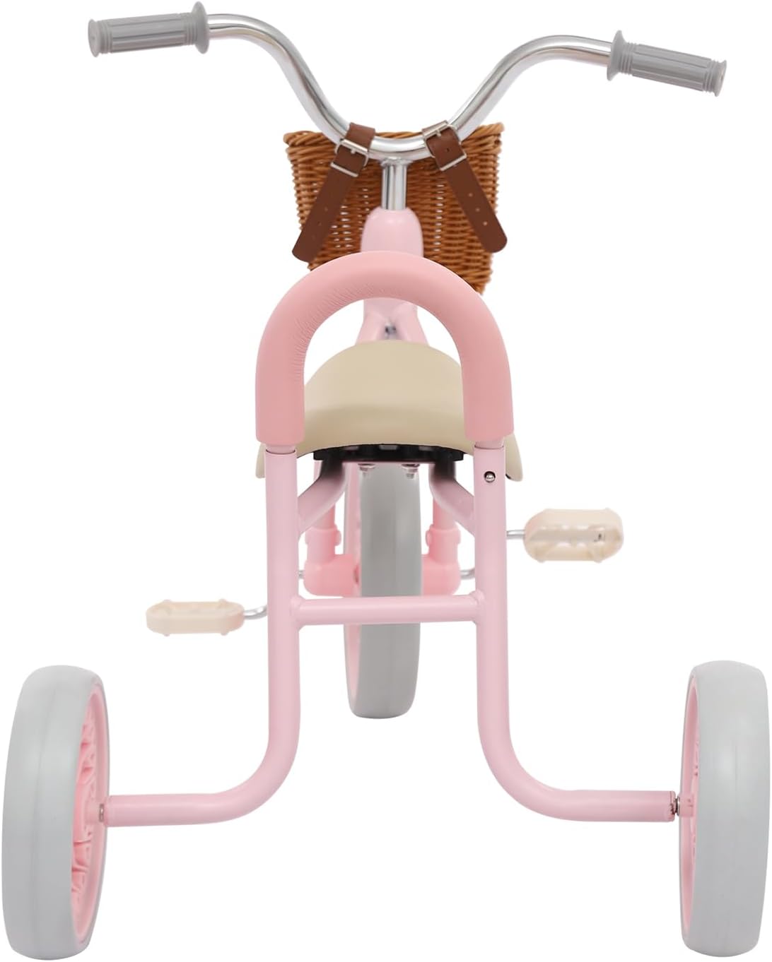 Kids Tricycle Outdoor, Vintage Bike with Training Wheels & Basket, Bicycles for Toddlers Girls Boys Ages 2-6 Years, Children Riding Toys/Birthday Gift (Pink)