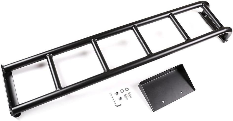 PIUGILH Rear Roof Rack Access Expedition Type Aluminium Ladder in Black Color Compatible with Land Rover Defender 90 110 2004-2019