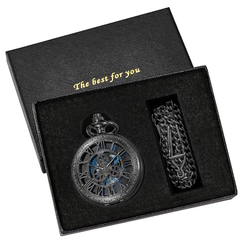 Reloj de bolsillo mecánico retro de cuerda manual sin baterías 2