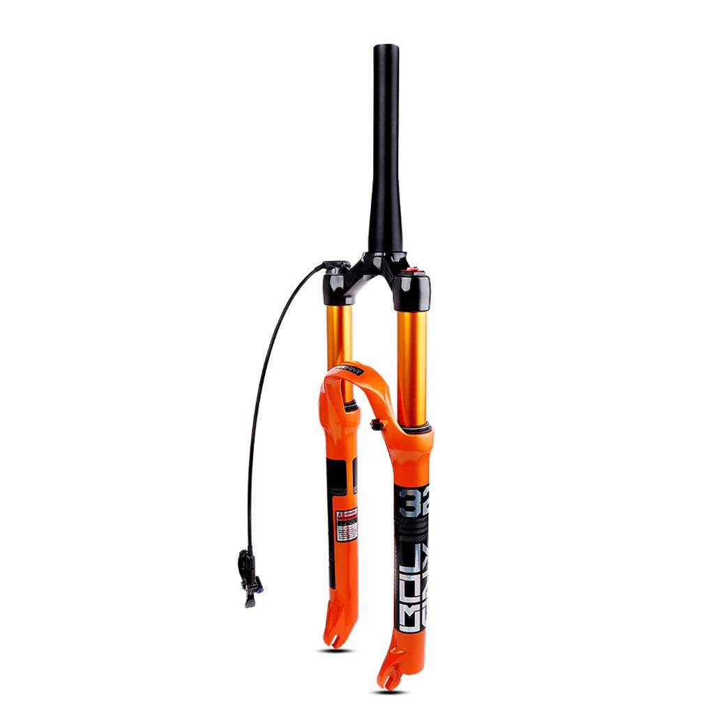 WIQUYBML Mountain Bike Suspension Fork, Outdoor Magnesium Alloy Shock Absorber Front Bridge 1-1/8" Travel Fork 100mm,Black B-26inch