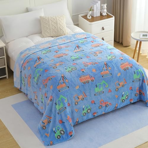 Image of Story@Home Glow in the Dark Blankets for Kids | Kids Soft AC Quilt for Summer | Kids Blanket 0-15 Years (200x15 cm) Soft Fleece Blanket |All-Season Radium Blanket for Boys & Girls-Construction