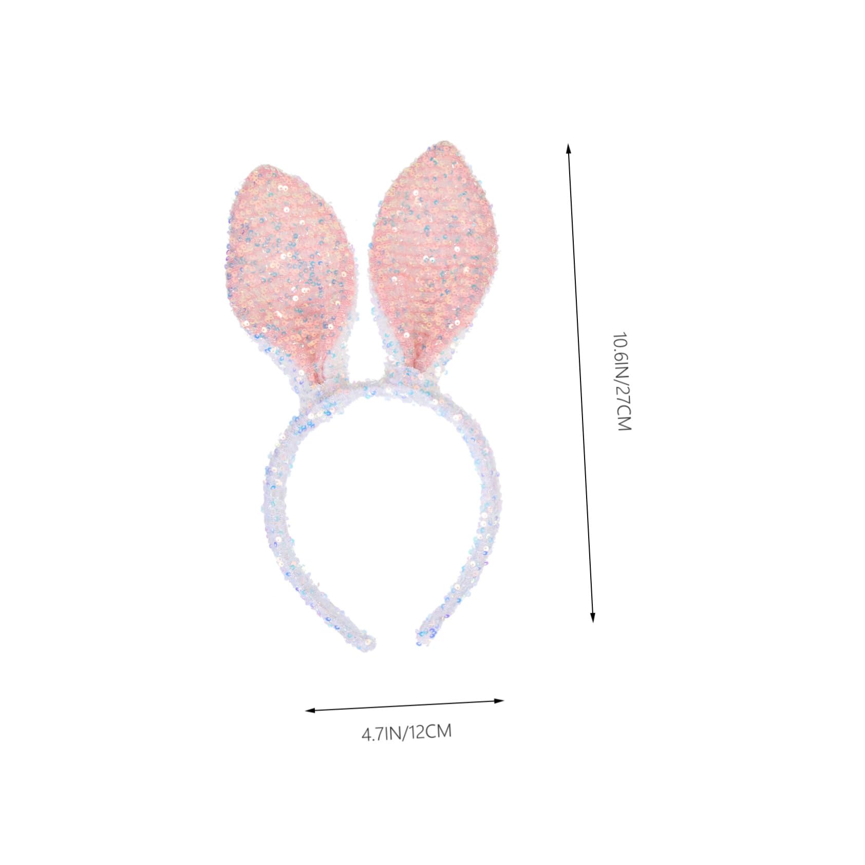 VICASKY 8 Pièces Bandeau Oreilles Lapin Pâques Brillant Blanc Accessoire Fête Garçon Fille Cosplay