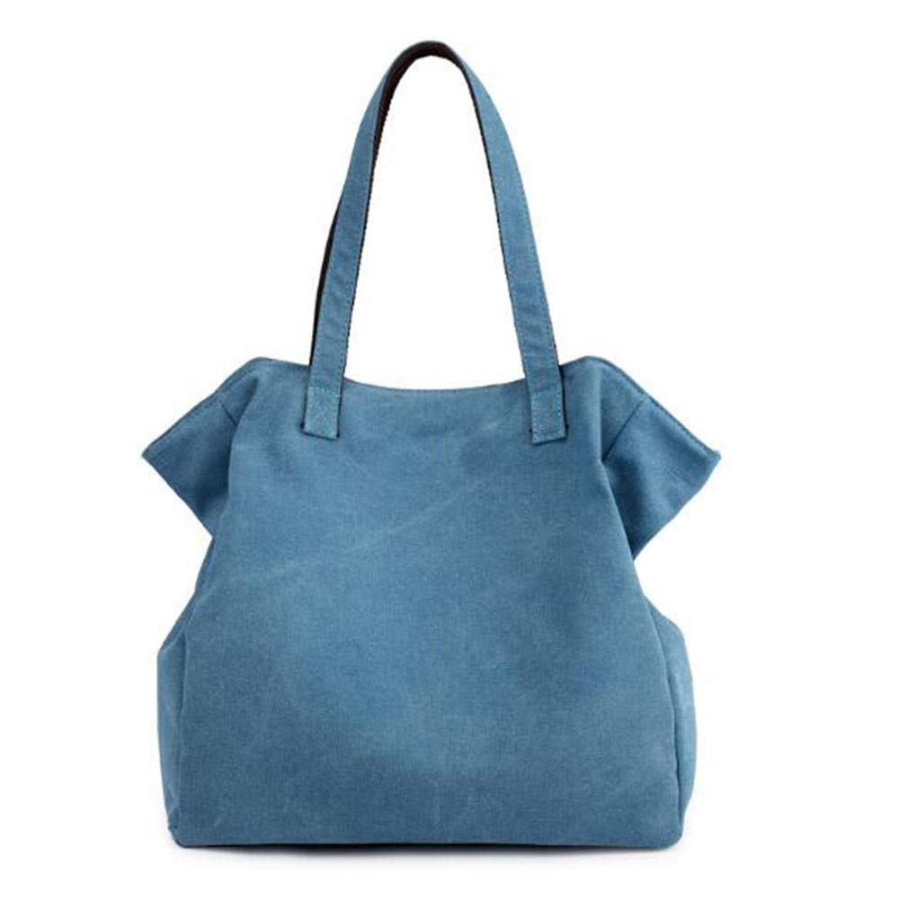Sac fourre-tout toile de coton gris pour femme avec grande capacité et poches