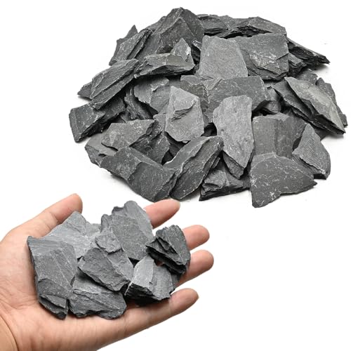 Image of Natural Rocks Slate Stone 1-2.5 Inches Decorative Rocks for Miniature Landscaping,Fairy Gardens,Bonsai,DIY Crafts, Aquariums & Reptile Terrariums-2lb