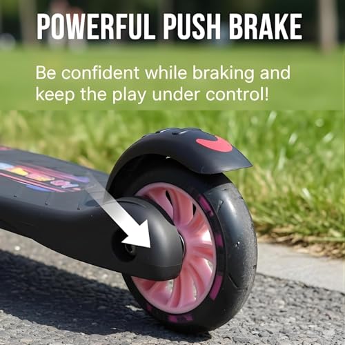 Image of Crackles Foldable Kick Scooter for Kids | Skating Cycle Style Scooter with Adjustable Handle & Foldable Design Lightweight Ride-On Toy for Boys & Girls Outdoor Toy
