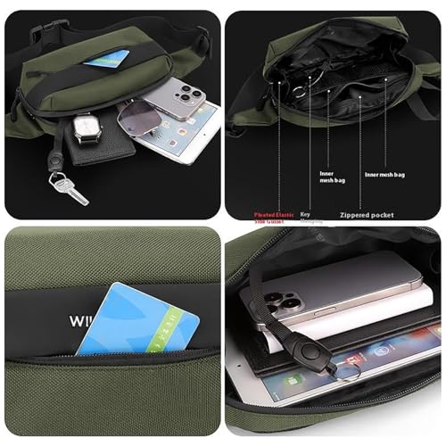 Image of Wildhorn Crossbody Sling Bag for Men | Compact Waist & Chest Bag | Water-Resistant Travel Fanny Pack with Adjustable Strap for Daily Use, Hiking & Outdoor Activities (Green)