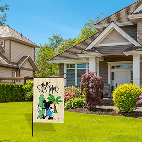 D1Resion 4Pcs Seasonal Garden Flag Set Hello Spring Summer Fall Winter Cartoon Mouse Burlap Yard Flags Double Sided Print Vertical House Flag Autumn Decorations For Home Outdoor Lawn 12.4 X 18.1 In #TOP4