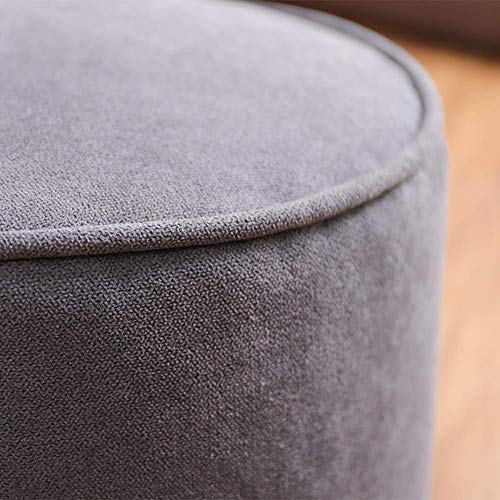 Pouf rond confortable avec housse lavable gris anthracite - 5