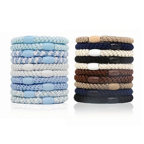 20 Stück Knekki Haargummi Armband Elastic Haargummi Geflochten, Hair Ties Zopfgummis Damen Stilvoll Und Schlicht Mehrfarbiges Haarband, für Dickes Haar Keine Beschädigung Keine Falten Haargummis