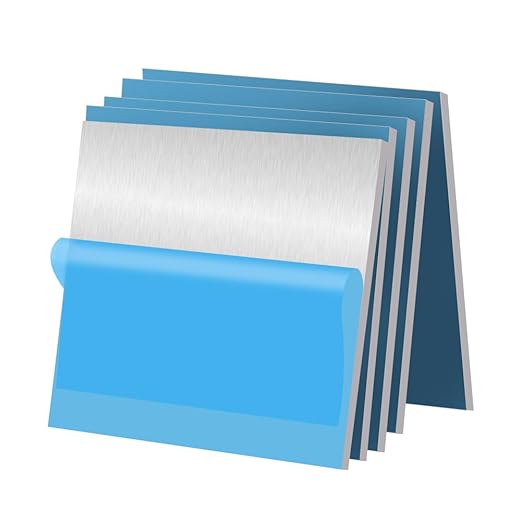5PCS 6061 Aluminum Sheet Metal 1/4" x 4" x 4", Aluminum Plates Covered with Protective Film, Heat Treatable Aluminum Flat Bar for DIY Craft, Industry