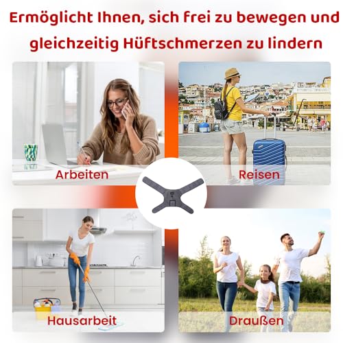 WRQIOO Kabelloses Hüfte Heizkissen, Wärmegürtel Hüfte, 3 Wärmestufen, 6 Vibrationsmodi, mit 5000 mAh Powerbank, Heiz-Hüftstütze für Frauen, Männer