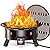 Ciays Propane Fire Pit 24 Inch, Large Fire Pit with Grill Grate, Folding Legs, Hose Hooks, Propane Tank Holder, Cover & Carry Strap, CSA Certified Gas Fire Pit for Camping,Portable, 58,000 BTU