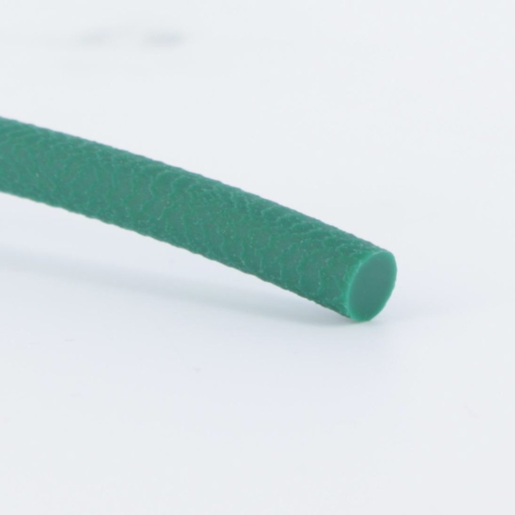 Metric High-Performance Urethane Round Belting, 4 mm Diameter, 25 ft Length, Green