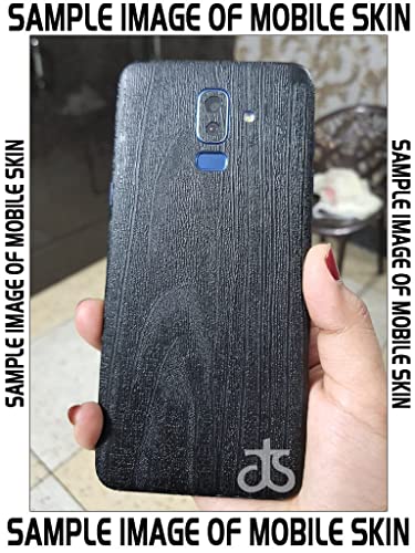 Image of AtOdds - Full Body Back Screen Guard Protector Film - Wooden Textured Lamination Wrap Skin Sticker Compatible with REDMI 12 (5G) | Scratchproof Matte Finish (Design - Rustic Black Wood)