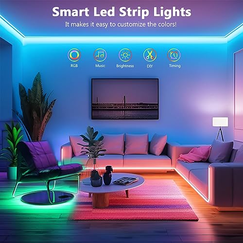 Led Strip Light, 10m Led Lights, Cuttable Led Light Strips with Smart App Control Remote, Music Sync Colour Changing RGB Led Strip Lights for Room Decoration - Image 4