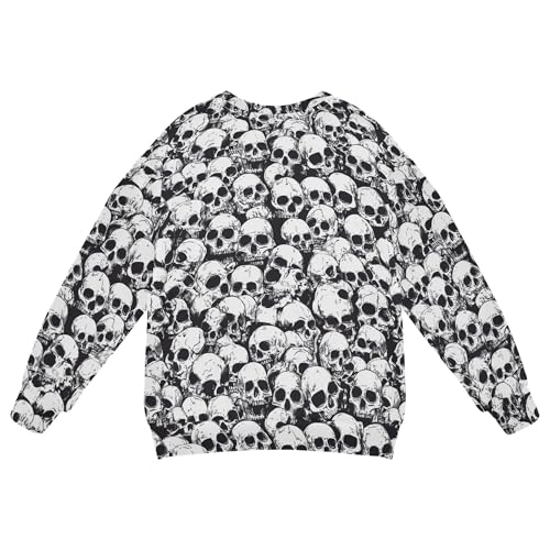 JUNZAN Retro Funny Skulls Little Kids Sweatshirt Hoodie Fleece Hoodies for Girls Athletic 4T2