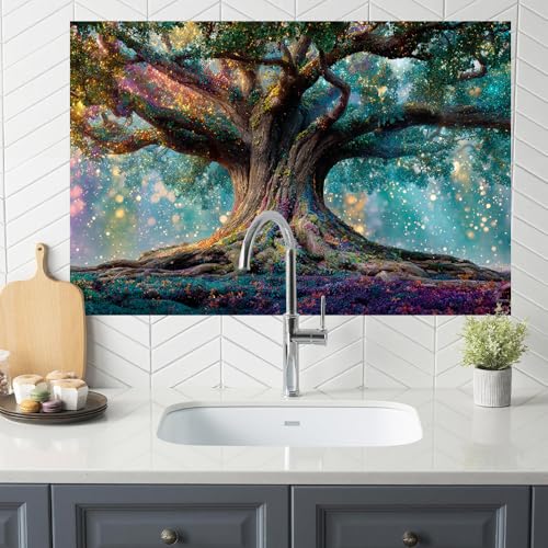 Image of Enchanted Tree Kitchen Backsplash Peel and Stick, 35.4x23.6 in