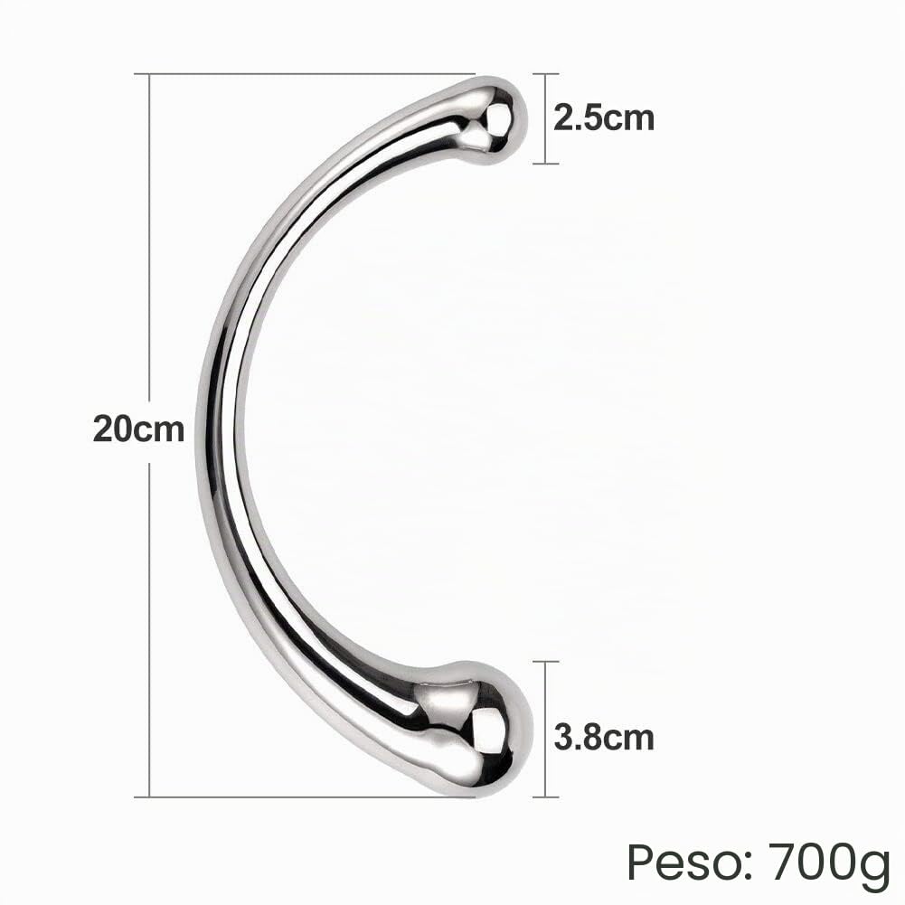 SXOVO Doble cabeza Anal Plug Pure Wand Metal Butt Plug, Heavy Massive Classic Dildos G-spot Vagina Stimulator Anal Dildo Juguetes sexuales para mujeres Hombres Pareja(700g)