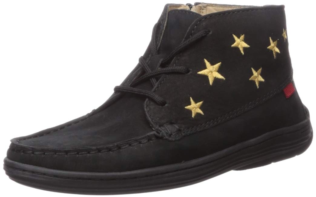Size 4.5 little kid : MARC JOSEPH NEW YORK Unisex-Child Leather Ankle Boot Embroidered Star Detail Loafer